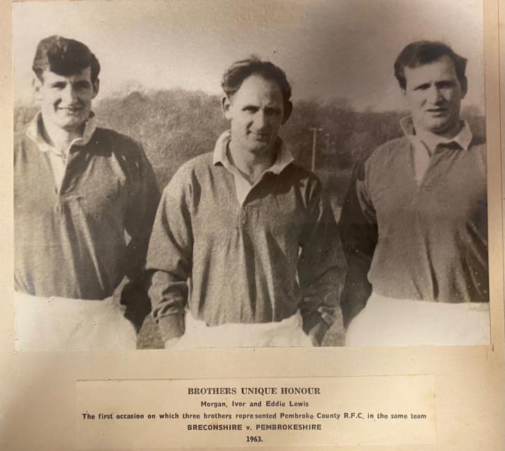 Eddie with brothers Ivor and Morgan when all three played together for Pembrokeshire